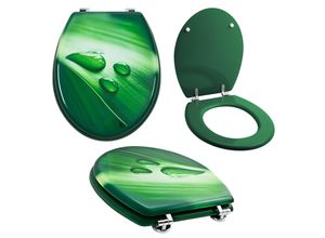 4260213368366 - Grafner® WC Sitz mit Absenkautomatik Motiv Green Water Toilettendeckel