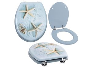 4260213368441 - Grafner® WC Sitz mit Absenkautomatik Motiv Seestern Toilettendeckel