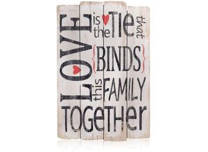 4260220427704 - Wandbild   Holzbild mit Schriftzug Love Together zum Verlieben aus Holz 60 x 40 x 35 cm weiß - versprüht einen kreativen Vintage-Look - Melko