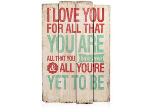 4260220427728 - Holzbild antik i Love You im Vintage-Stil 40x60 cm - Melko