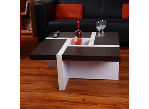 4260220512493 - Couchtisch Beistelltisch Wohnzimmertisch Tisch Weiß Schwarz Braun Design