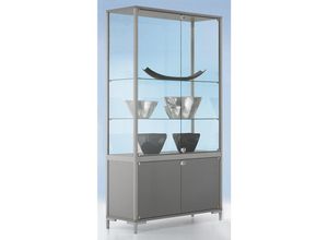 4260222860493 - LINK Staufachvitrine Verglasung 4-seitig mit Unterschrank HxBxT 1860 x 800 x 400 mm