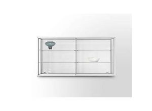 4260222862565 - Wandvitrine BST Brandschutzklasse B1 6 Fächer abschließbare Schiebetüren B 2020 x T 300 x H 1020 mm Aluminium Glas Metall silber-weiß