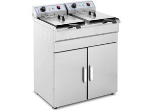 4260223021237 - Royal Catering - Fritteuse Friteuse Fritöse Edelstahl Pommes Frittöse Öl Starkstrom 6000W Doppel