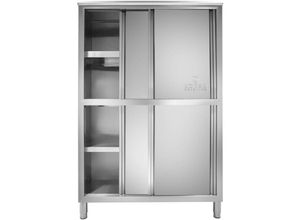 4260223026102 - Royal Catering - Edelstahlschrank Gastro Edelstahl Schrank Schiebetüren Küchenschrank Hochschrank