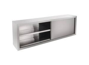 4260223027260 - Wandhängeschrank Gastro Hängeschrank Wandschrank 2 Schiebetüren Edelstahl 160cm - Silbern