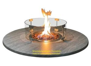 4260231549259 - Firestar Feuertisch Gas-Einbau-Brenner SET inkl Glas Lavasteinen RUND Ø405cm