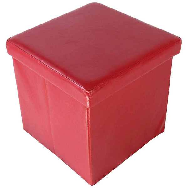 4260238060856 - Echtwerk Hocker mit Stauraum Store Cube EW-SW-0415 rot Kunstleder