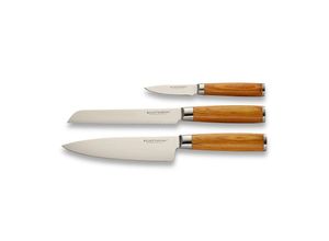 4260238061969 - Messer-Set Damaszener (Set 3-tlg) Küchenmesser-Set mit Holzgriffen in natürlicher Optik silberfarben 4260238061969 - Messer-Set Damaszener (Set 3-tlg) Küchenmesser-Set mit Holzgriffen in natürlicher Optik silberfarben