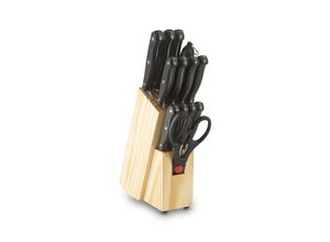 4260238062102 - Messerblock Messerblöcke beige (natur) Echtwerk Basic Küchenmesser Set aus hochwertigem Klingenstahl Griff schwarz