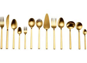 4260238062331 - Besteck-Set GUIDO MARIA KRETSCHMER HOME&LIVING Golden Look Essbesteck-Sets Gr 68 tlg goldfarben Besteckgarnituren Tafelbesteck Edelstahl 1810 Präsentschachtel PVD gold mattiert