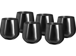 4260238064113 - Weinglas Trinkgefäße Gr Ø 75 cm x 96 cm 500 ml 6er Set schwarz (black edition) Weißweinglas Weingläser und Dekanter (Wein & Wasserkelch-Set) 500 ml bruchsicher stiellos 10 x 95 cm