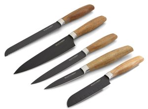 4260238064250 - Fleischmesser Classic Kochmesser Gr Gesamtlänge 34 cm Klingenlänge 20 cm schwarz Fleischmesser aus hochwertigem Stahl Akazienholzgriff Black-Edition 20 cm