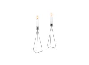 4260238066254 - Tischkerzenhalter Modern Big Weihnachtsdeko (Set 2 St) moderner Kerzenhalter aus Eisen Kerzenständer Höhe ca 242 cm silberfarben 4260238066254 - Tischkerzenhalter Modern Big Weihnachtsdeko (Set 2 St) moderner Kerzenhalter aus Eisen Kerzenständer Höhe ca 242 cm silberfarben