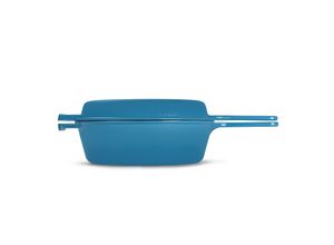 4260238066629 - Gusseisen 2 in 1 Set Topf und Pfanne (hellblau) - B-Ware Transportschaden Kosmetisch