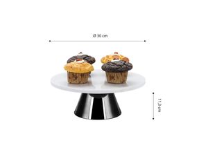 4260238067312 - Tortenplatte Servierplatten Gr Ø 30 cm schwarz Tortenplatten Tortenständer zum Servieren von Gebäck Obst Käse Dessert