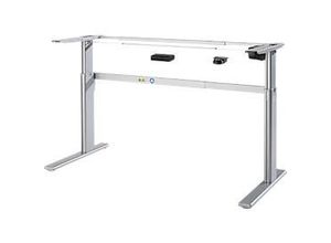 4260238821006 - Schreibtischgestell Standard für Tischbreiten 1200-1800 mm elektrisch höhenverstellbar H 725-1185 mm C-Fuß weißaluminium