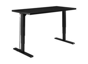 4260238827138 - Genius Schreibtisch Elements elektrisch höhenverstellbar Rechteck T-Fuß B 1600 x T 800 x H 645-1300 mm schwarz weiß + Technikeinbau