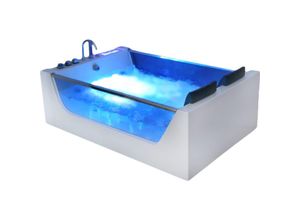 4260255472427 - Whirlpool Badewanne - atlantic xl - Maße 180 x 120 x 60 cm - inkl Heizung Massagefunktion und kompl Zubehör i Wanne für 2 Personen Indoor