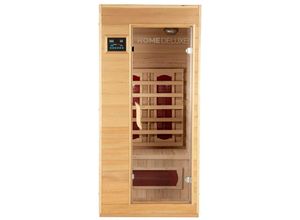 4260255475015 - Infrarotkabine redsun s – 90 x 90 x 190 cm - für 1-2 Personen 4 Keramikstrahler Holz Hemlocktanne i Infrarotsauna Sauna Wärmekabine Infrarot