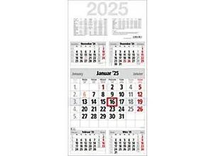 4260256370067 - Wandkalender Take Five 2025 Sonderformat Papier Rot Deutsch Englisch Französisch