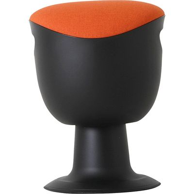 4260257717243 - Ergo Hocker höhenverstellbar & neigbar Griffmulde Tellerfuß mit Gleitern bis 110 kg B 380 x T 360 x H 460-560 mm orange schwarz