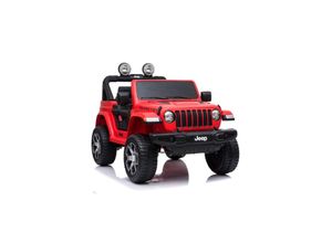 4260259870922 - ES-Toys Kinder Elektroauto Jeep Wrangler Rubicon EVA Reifen Allrad lizenziert rot