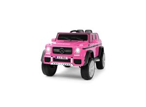 4260259877464 - ES-Toys Elektro Kinderauto Mercedes Maybach G650S Fernbedienung Stoßdämpfer MP3 pink