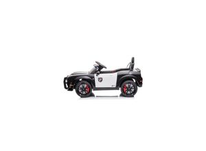 4260259878423 - ES-Toys Kinder Elektroauto Dodge Polizei Sirene Fernbedienung Polizeilichter MP3 schwarz