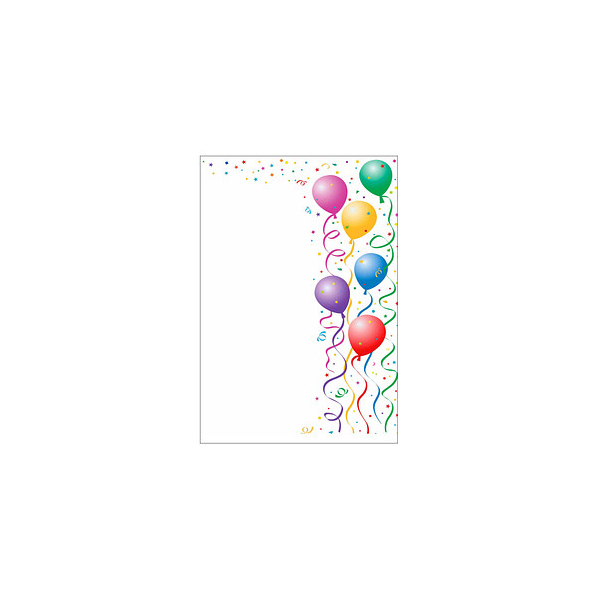 4260269842315 - Motivpapier bunte Luftballon Motiv DIN A4 100 gqm 4260269842315 50 Blatt