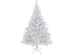 4260273051772 - Spetebo - Künstlicher Weihnachtsbaum 150cm in weiß - Kunst Tannenbaum Christbaum inklusive Metall Baumständer