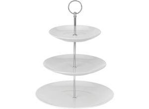 4260273055077 - Spetebo - Porzellan Etagere - 27 cm   weiß - mit 3 Etagen