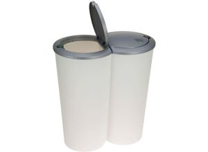 4260273056616 - Spetebo - Abfalleimer 2x25 Liter Duo Bin - Farbe grau oder weiß - Müllsammler Mülleimer