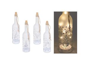 4260273057460 - Spetebo - led Dekoflasche - 4er Set - Flaschenlicht Wein Flasche Tisch Fenster Deko beleuchtet