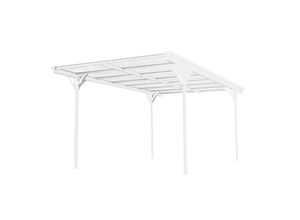 4260280772417 - Aluminium Flachdach Carport Helsinki weiß 503 x 305 x 232 cm (l x b x h) - Westmann