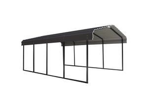 4260280772691 - Metall Carport Rom mit Mansarddach aus verzinktem Stahl 600 x 370 x 260 cm grau 2257 m² - Shelterlogic