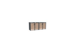 4260280778327 - Mülltonnenbox Lacina 4x 240 L Holzoptik 80x264x116cm