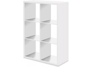 4260281753088 - - Raumteiler Regal Stauraumregal Bücherregal Beistellregal Büroregal Max 6er Weiss