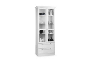 4260281756980 - - Vitrine Standvitrine Beistellvitrine Wohnvitrine ca 80 cm Landwood 51 weiss m