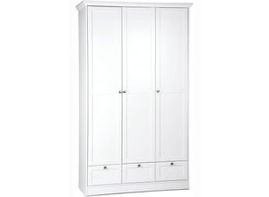 4260281759608 - Kleiderschrank Stauraumschrank Jugendzimmerschrank Schrank weiss ca 120 cm La