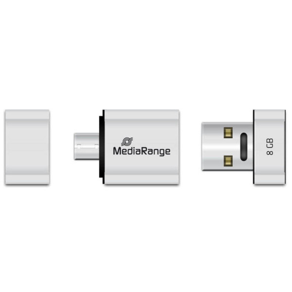 4260283115358 - USB-Stick Nano USB 20 silber 8 GB mit Micro-USB Adapter