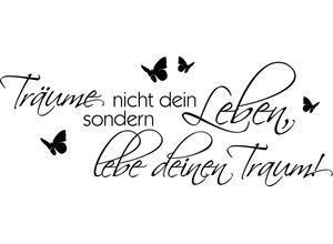 4260287147942 - Wandspruch WALL-ART Spruch Träume nicht Dein Leben Wandtattoos Gr B H 120 cm x 47 cm Buchstaben schwarz Wandtattoos Sprüche selbstklebend entfernbar