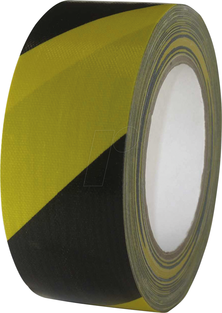 4260293780645 - DUCT SWGE2550 - Gewebe Reparatur- und Warnband Schwarz Gelb Diagonal 50mm x 25m