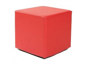 4260304590744 - Küchen Preisbombe - Design Sitzwürfel Kubus i Hocker Kunstleder modern 45x45x45 cm in rot