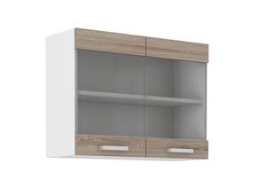 4260304592731 - Küchen Glashängeschrank 80 cm für das Modell „Dave 240 Eiche Sonoma Trüffel“