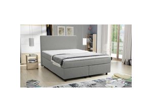 4260304593813 - Küchen Preisbombe - Boxspringbett Hotelbett 140x200 Bonellfederkern Bett mit Topper Paxos 1 hellgrau