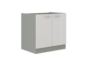 4260304595091 - Spülenschrank 80 Bianca Hochglanz Weiß Grau Küchenzeile Küchenblock Einbauküche 4260304595091 - Spülenschrank 80 Bianca Hochglanz Weiß Grau Küchenzeile Küchenblock Einbauküche