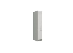 4260304595190 - Küchen Hochschrank 40 Bianca Weiß Hochglanz + Grau Küchenzeile Küchenblock 4260304595190 - Küchen Hochschrank 40 Bianca Weiß Hochglanz + Grau Küchenzeile Küchenblock
