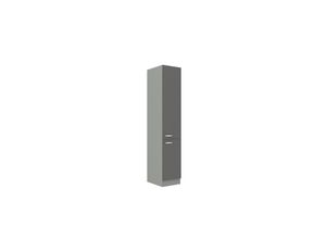 4260304595671 - Küchen Hochschrank 40cm Hochglanz Grau Küchenzeile Küchenblock Küche Grey Bianca