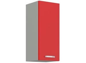 4260304595725 - Küchen Hängeschrank 30 Glanz Rot Grau Küchenzeile Küchenblock Küche Rose Bianca